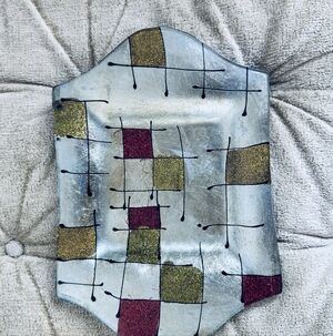 Abstract Silver and Gold Decorative Plate